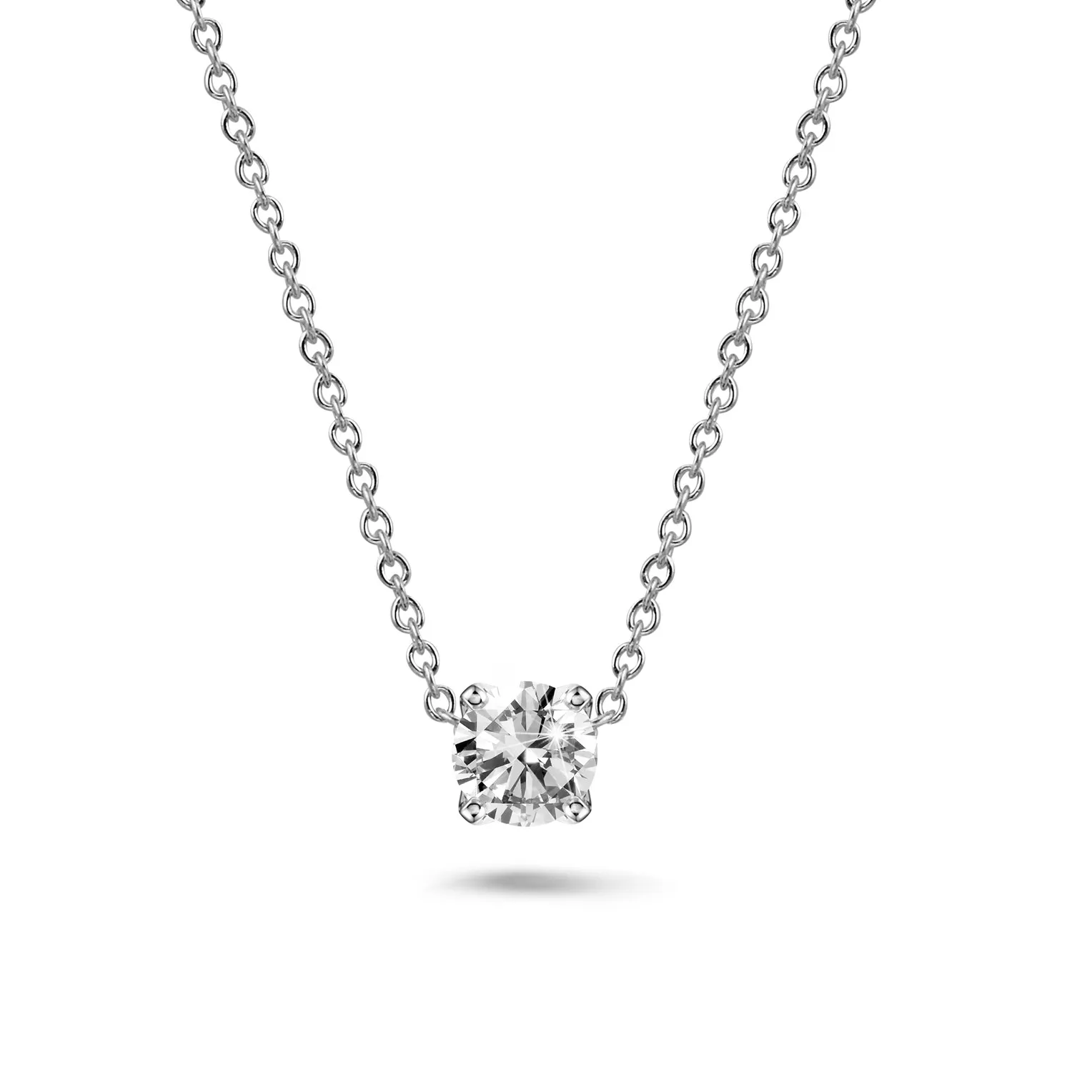 0.70 quilates colgante solitario en oro blanco con diamante redondo 