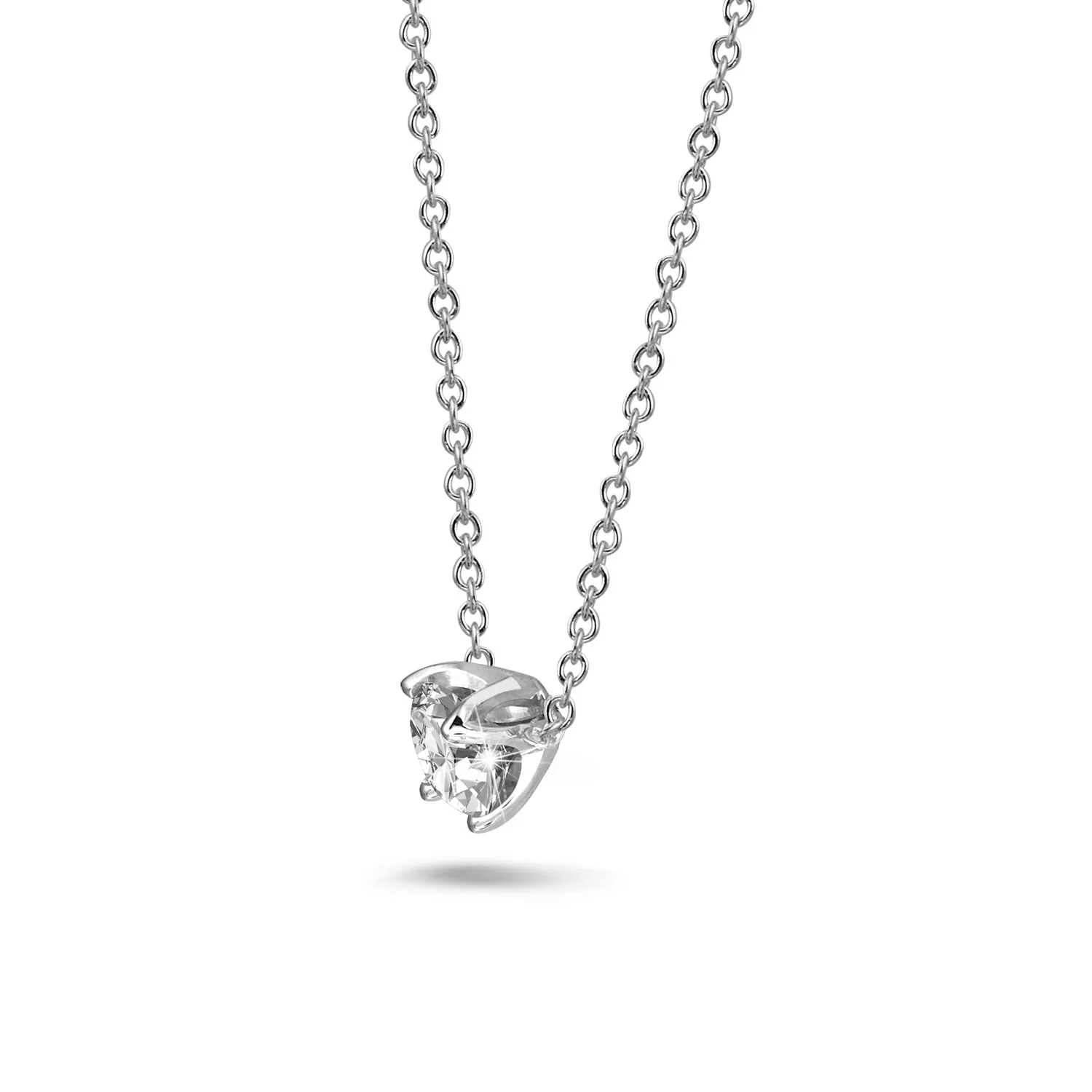 0.70 quilates colgante solitario en oro blanco con diamante redondo 