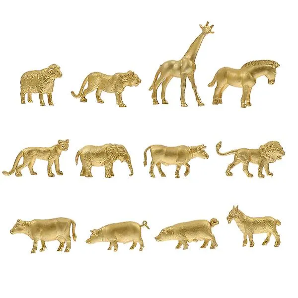 1 Set Realistic Animal Models Animal Figurines Simulation Animal Toys (golden)