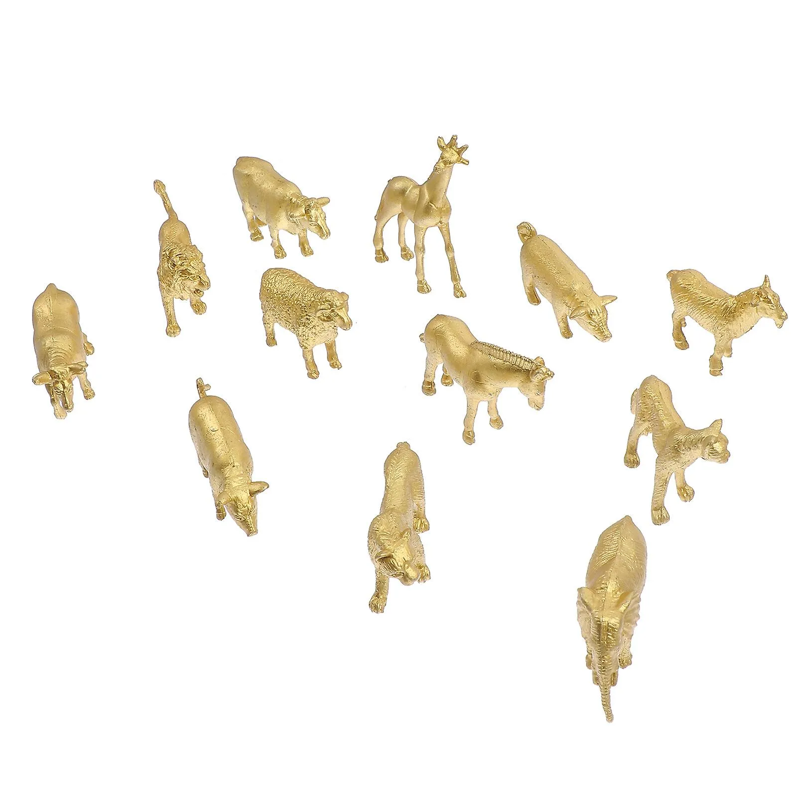1 Set Realistic Animal Models Animal Figurines Simulation Animal Toys (golden)
