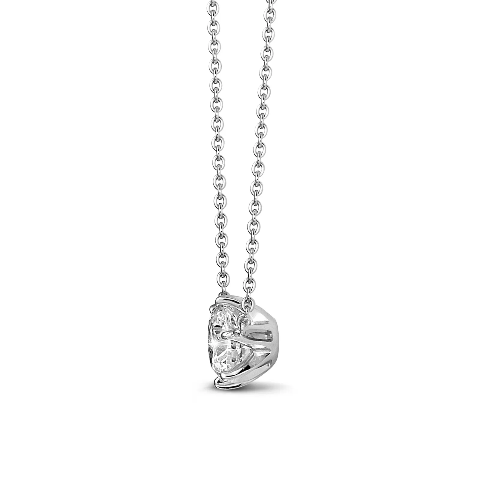 1.25 quilates colgante solitario en oro blanco con diamante redondo 