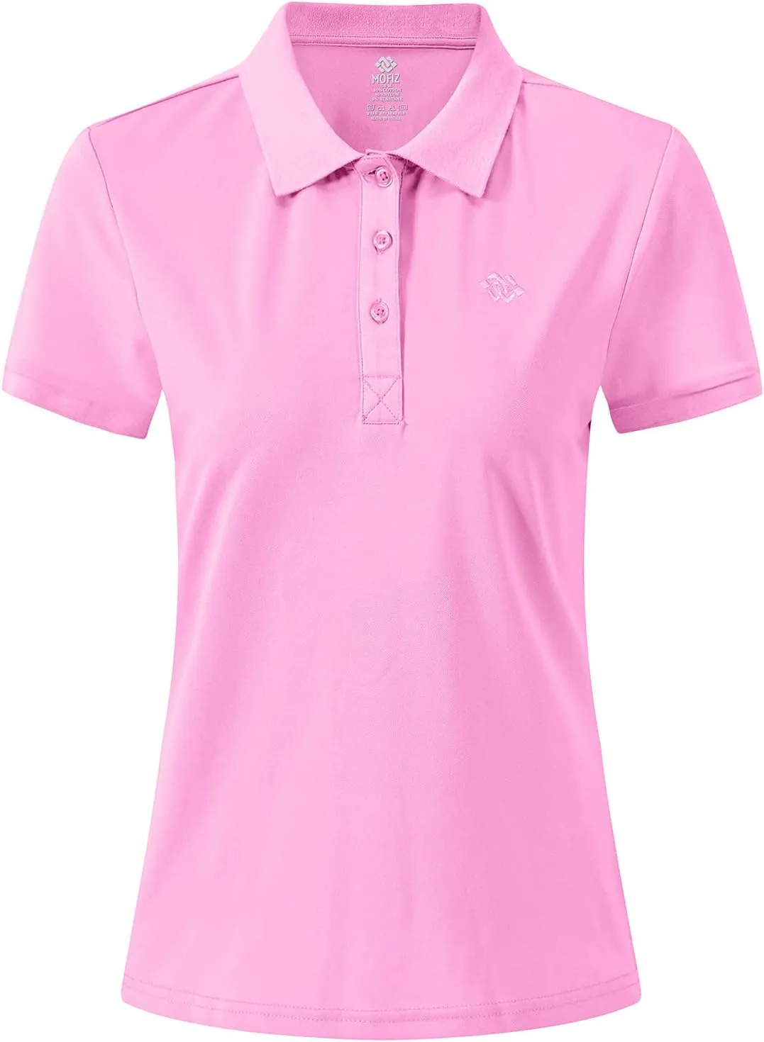 AjezMax Polo Mujer Camiseta Mangas Cortas Verano Algodón Transpirable Trabajo Golf Tops Rosa L