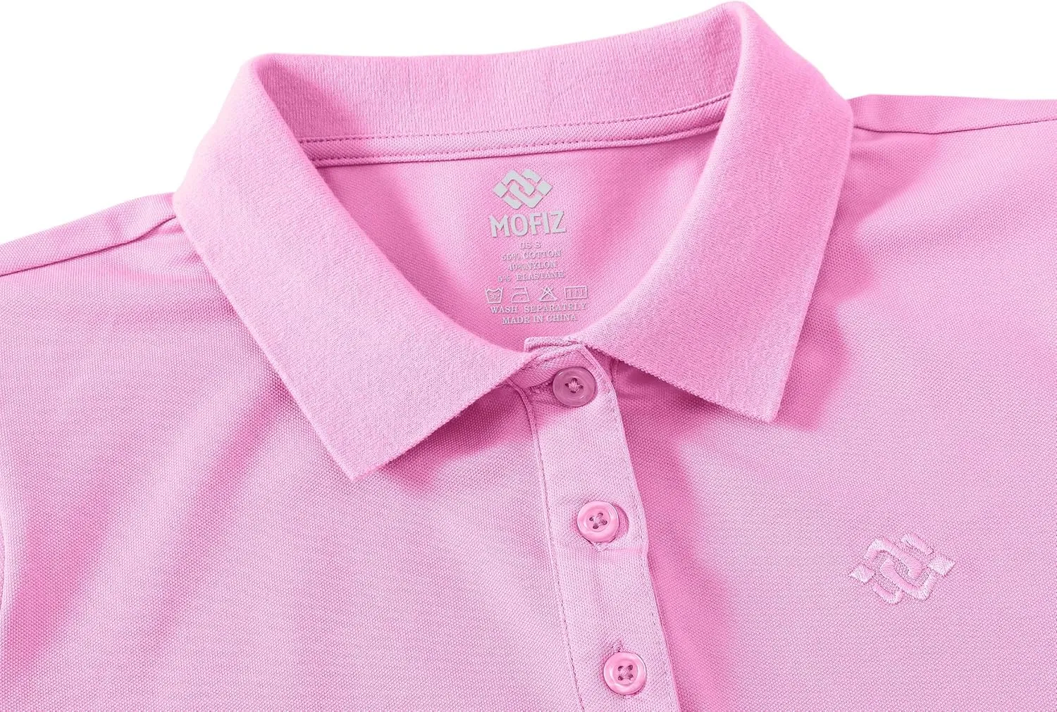 AjezMax Polo Mujer Camiseta Mangas Cortas Verano Algodón Transpirable Trabajo Golf Tops Rosa L