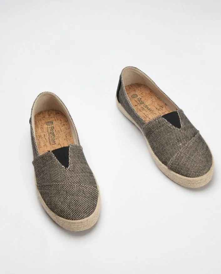 Alpargatas hombre suela de goma y algodón reciclado ENDRINO BLACK