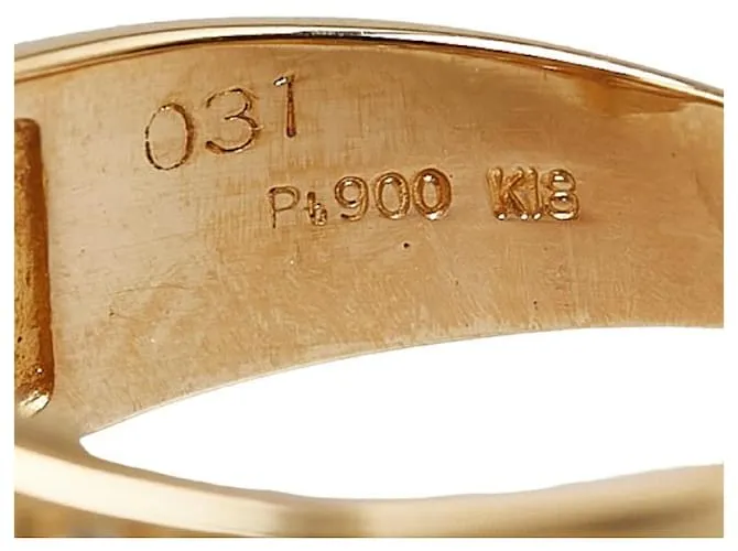 & Other Stories Anillo de diamante en oro amarillo K18YG, oro rosa K18PG, platino Pt900 en excelente estado Dorado 