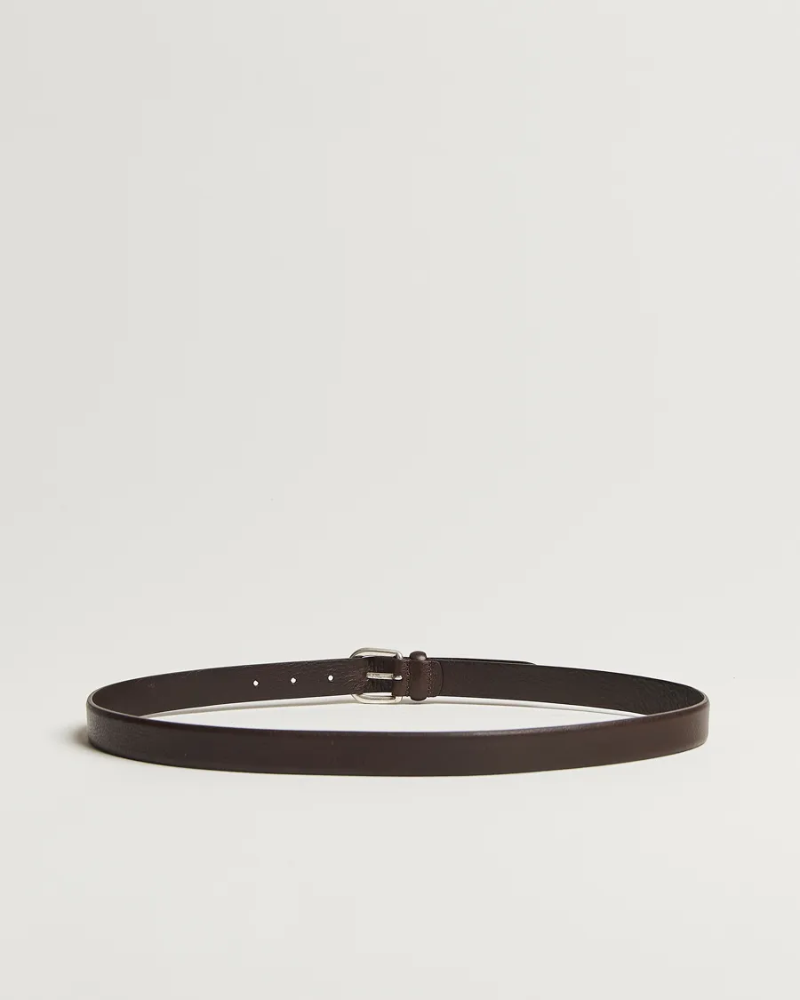 Anderson's Grained Leather Belt 2,5 cm Dark Brown