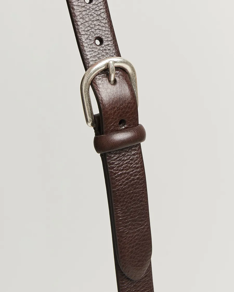 Anderson's Grained Leather Belt 2,5 cm Dark Brown