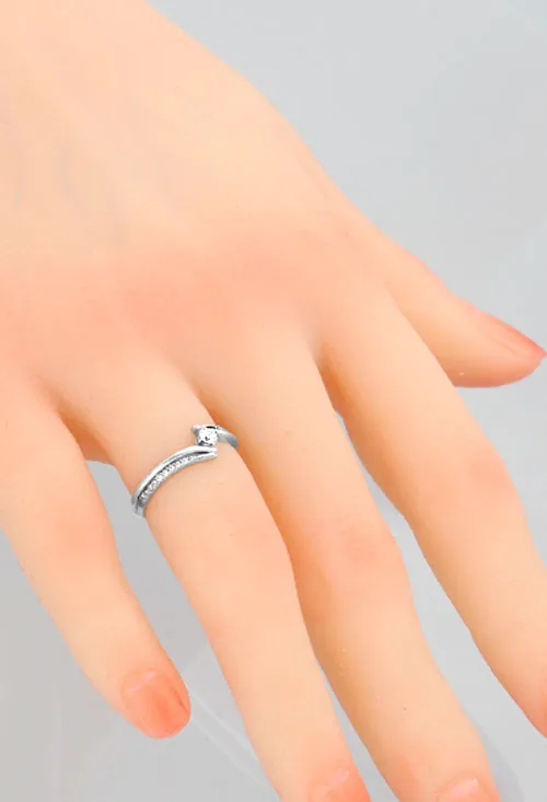 ANILLO ORO BLANCO CON CIRCONITAS BRAZO CRUZADO PARA MUJER 243_17701364