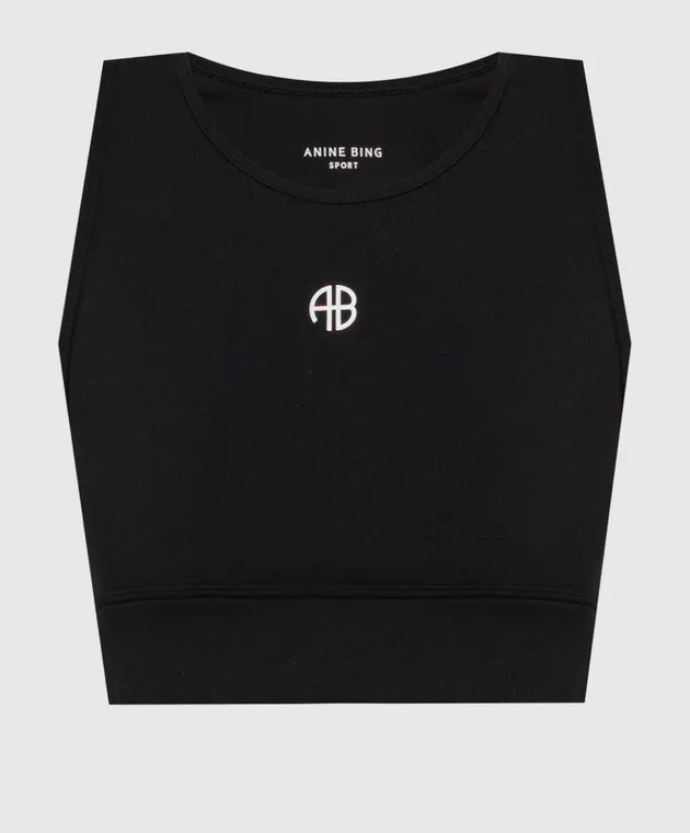 Anine Bing Black top with logo emblem