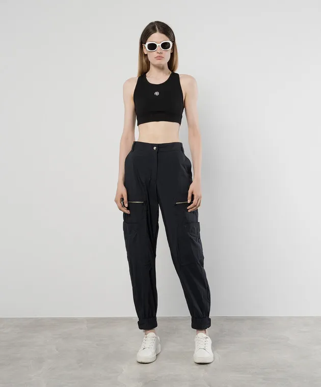 Anine Bing Black top with logo emblem