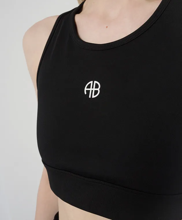 Anine Bing Black top with logo emblem