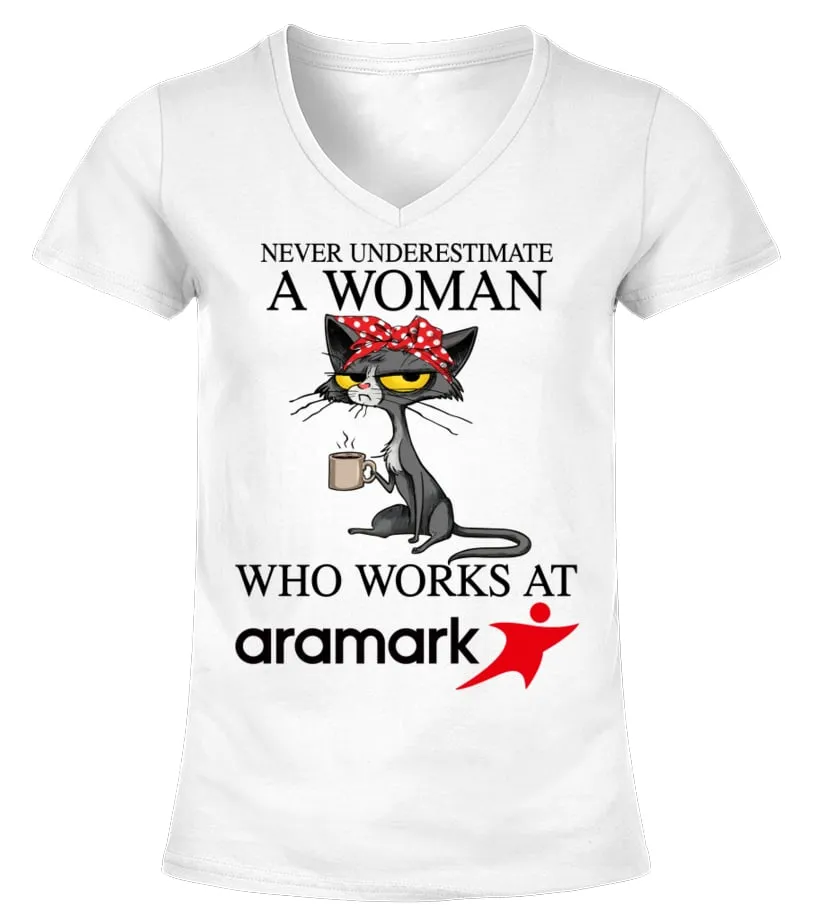 aramark Never Underestimate Camiseta cuello pico Mujer