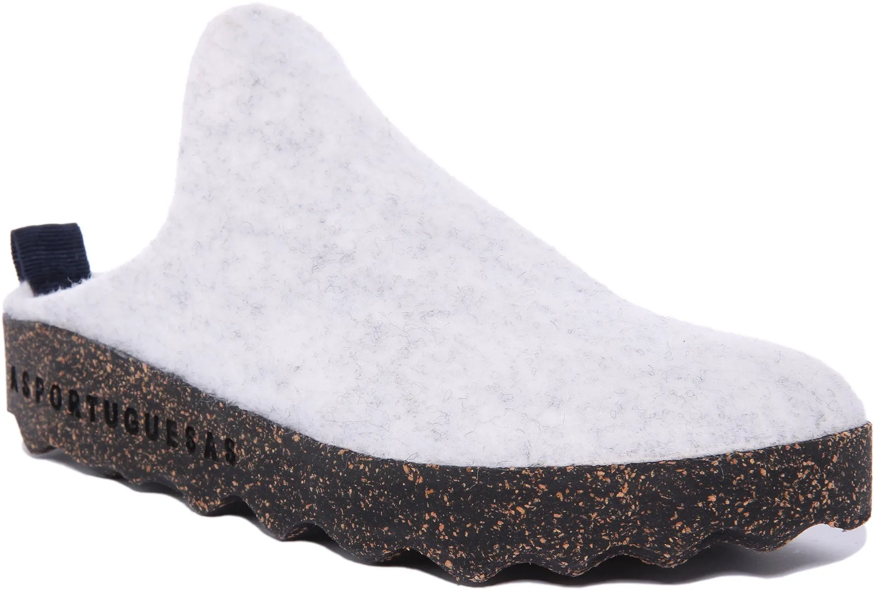 Asportuguesas Come Pantuflas con suela de corcho de goma para mujer en blanco roto