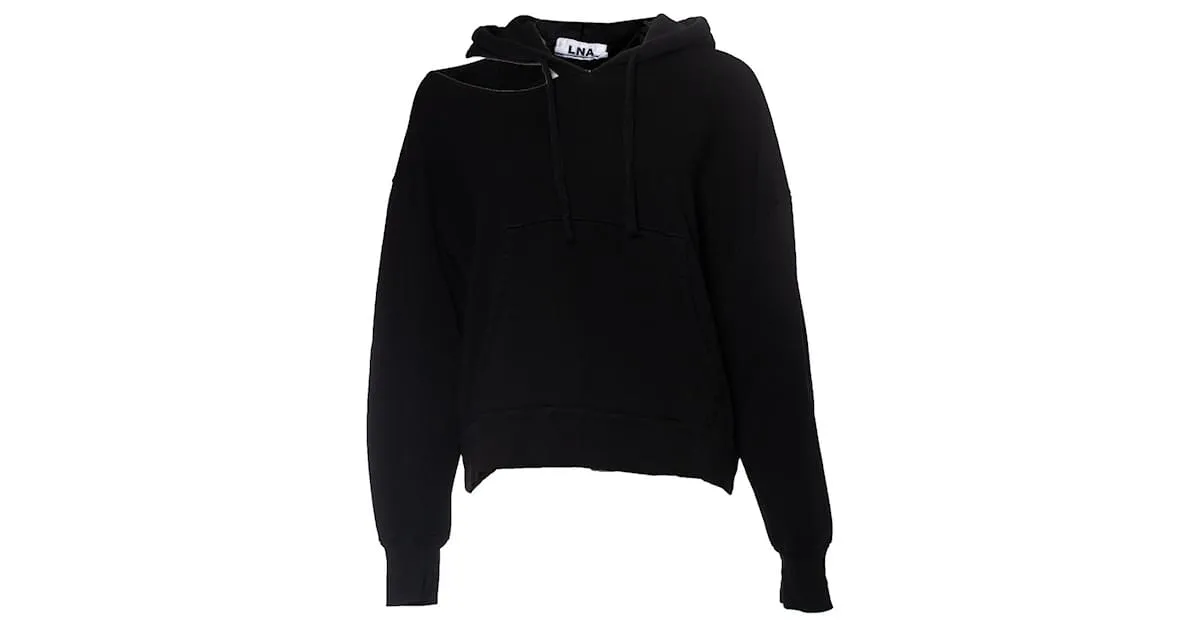 Autre Marque LNA, sudadera con capucha con hombro abierto Negro 