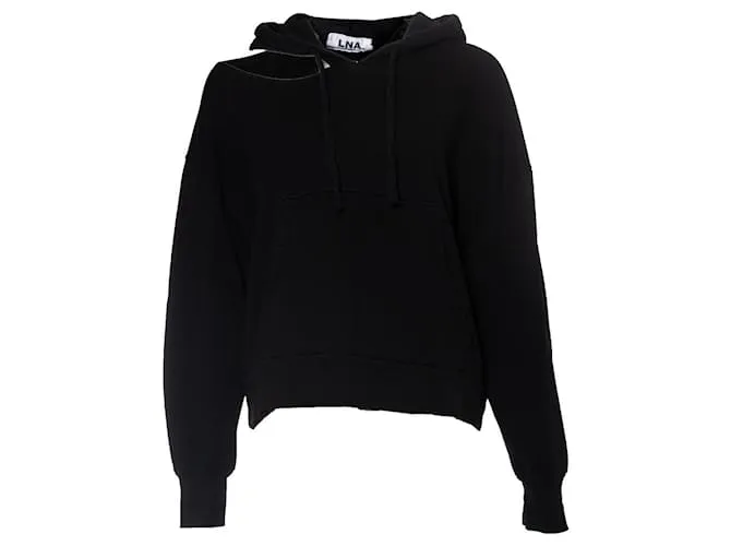 Autre Marque LNA, sudadera con capucha con hombro abierto Negro 