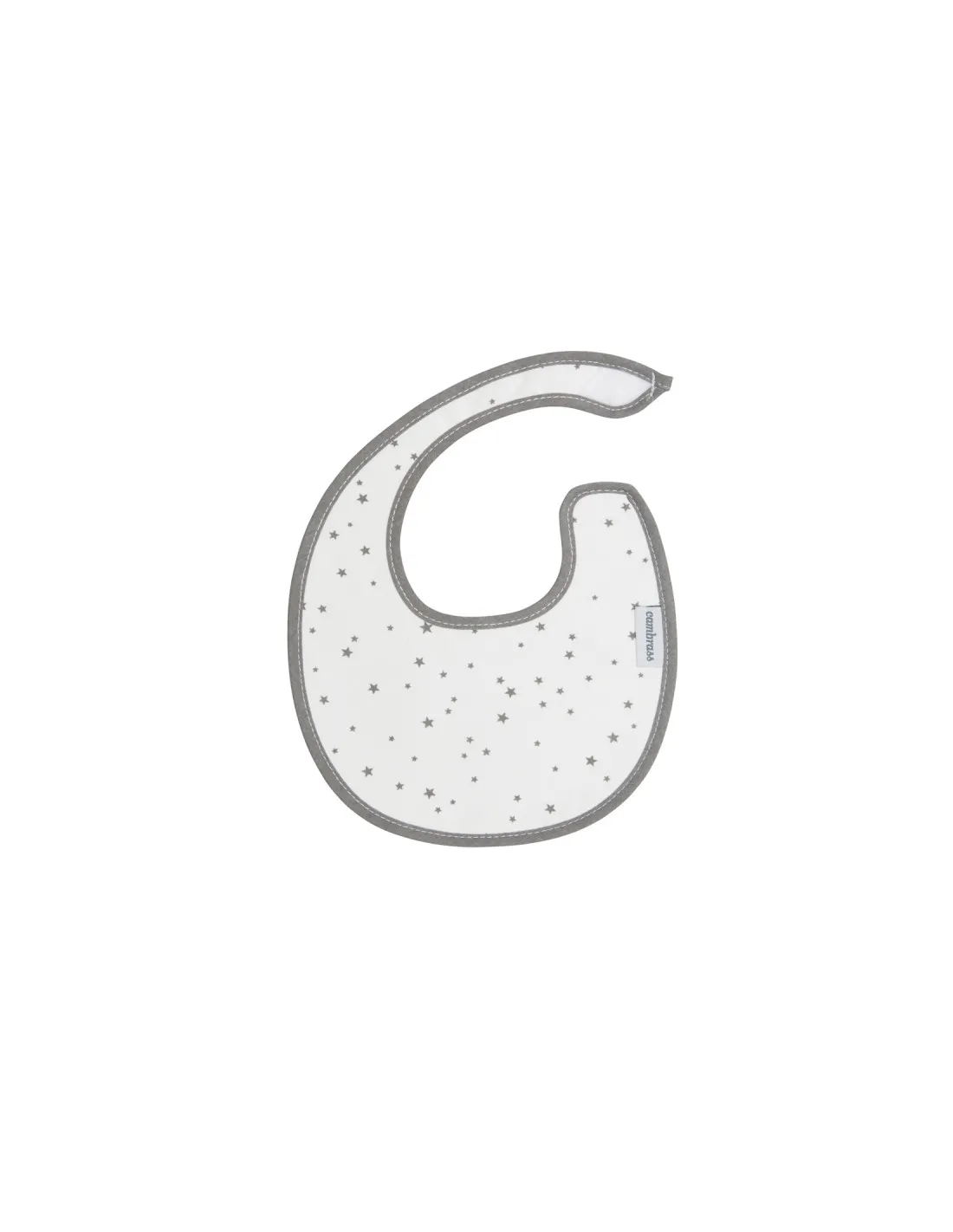 Babero Redondo con Velcro Astra Gris/Estrellas de Cambrass