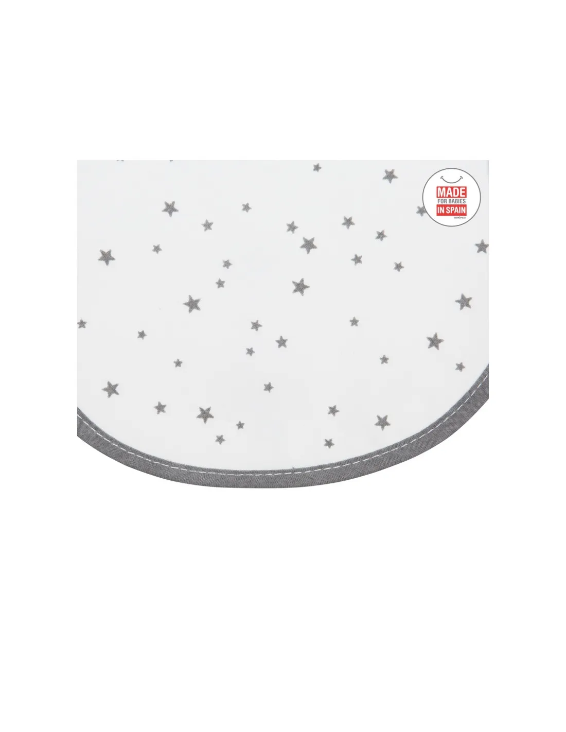 Babero Redondo con Velcro Astra Gris/Estrellas de Cambrass