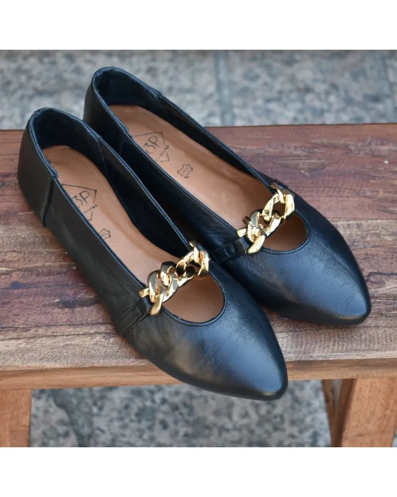 Bailarina de piel CADENA top3shoes 21729