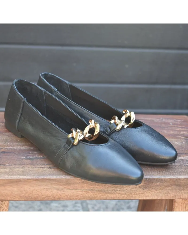 Bailarina de piel CADENA top3shoes 21729
