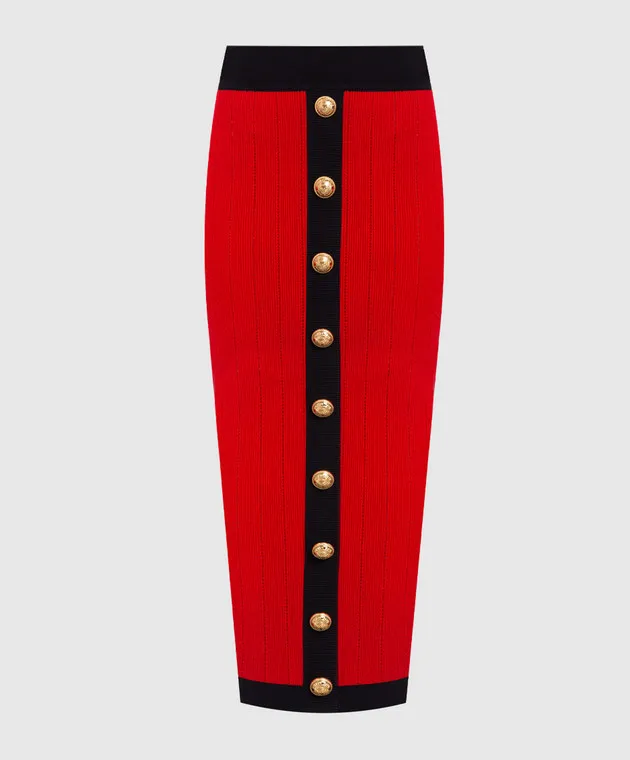 Balmain Red midi skirt
