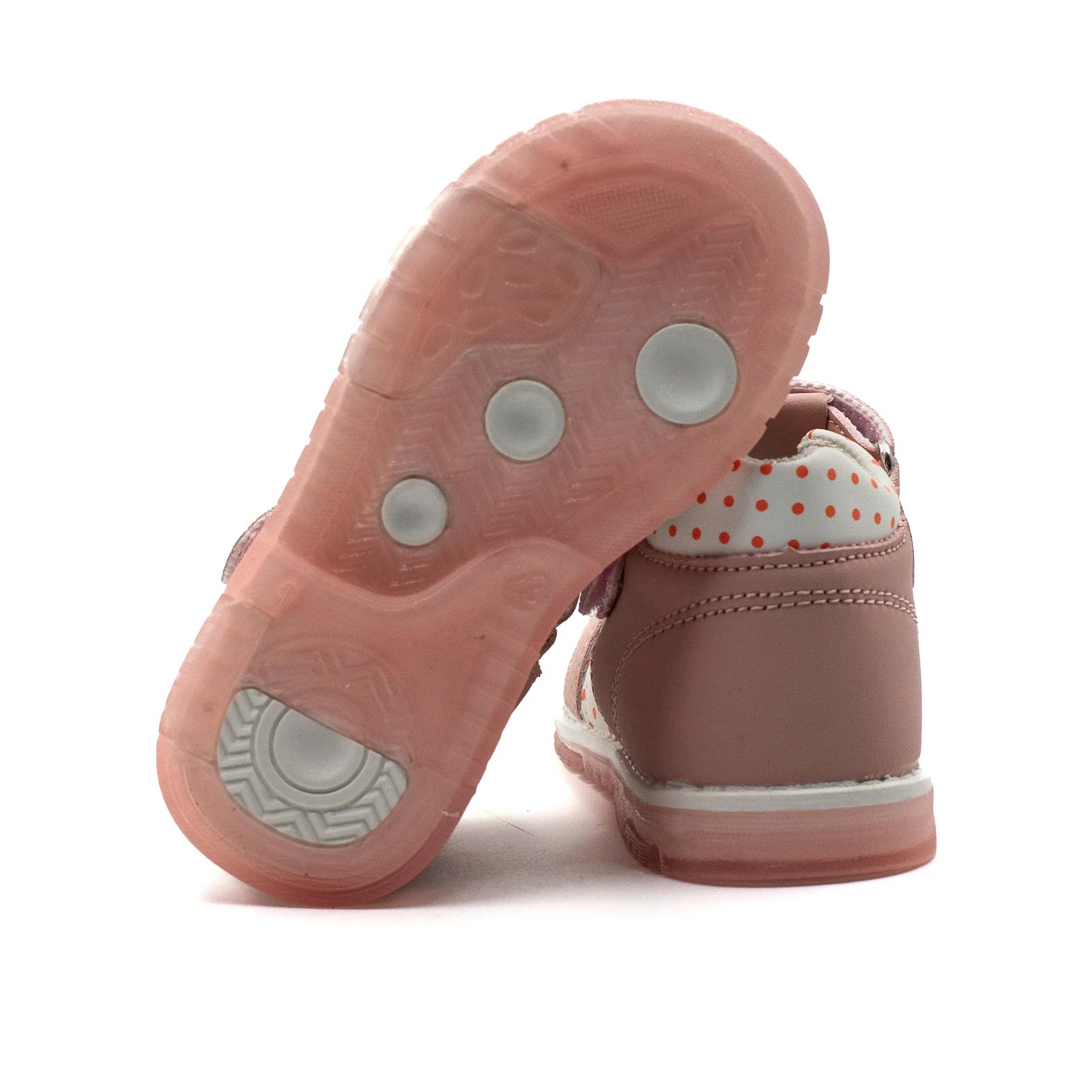 Bamboo sandalia nia con velcro color rosa blanco