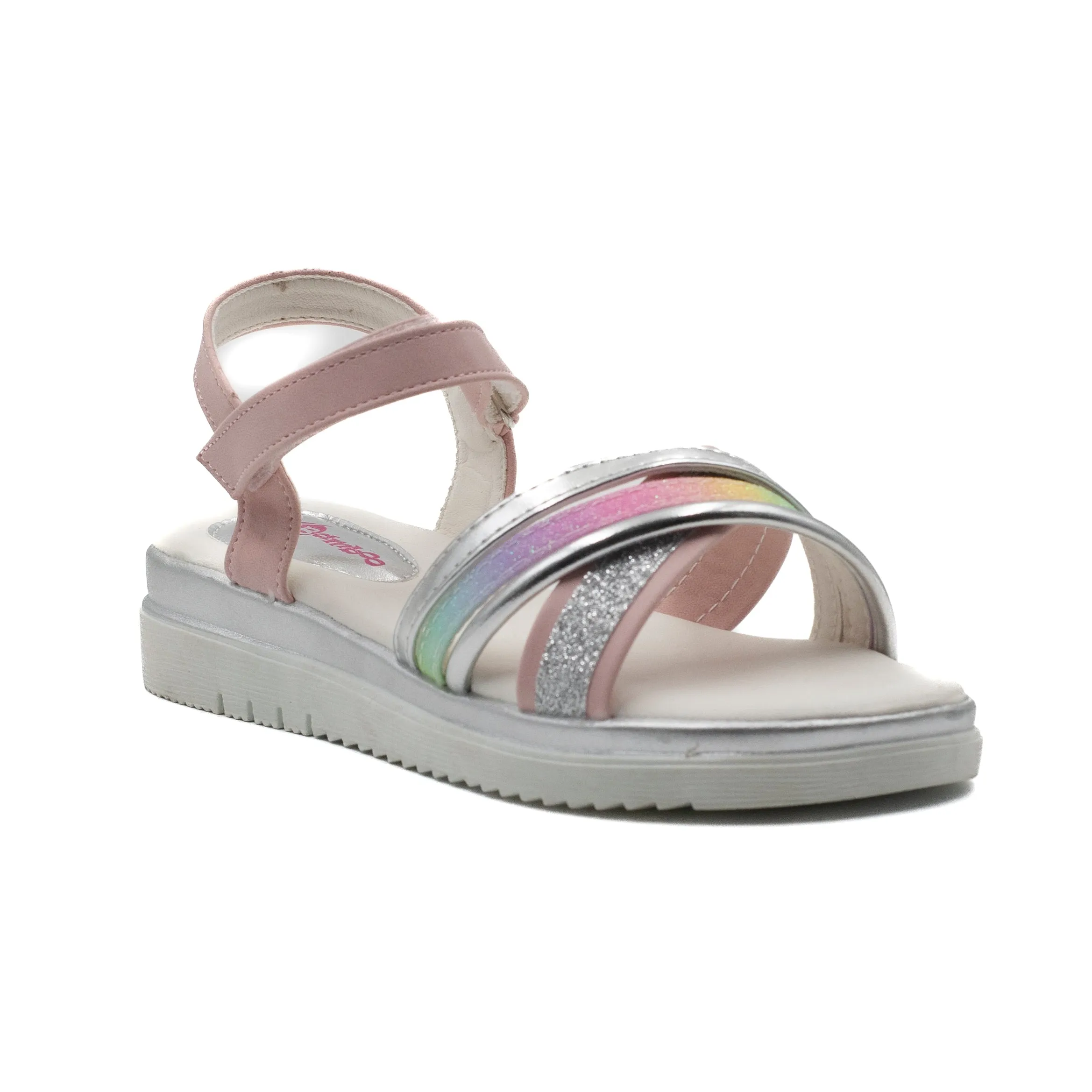 Bamboo sandalia nia con velcro color rosado