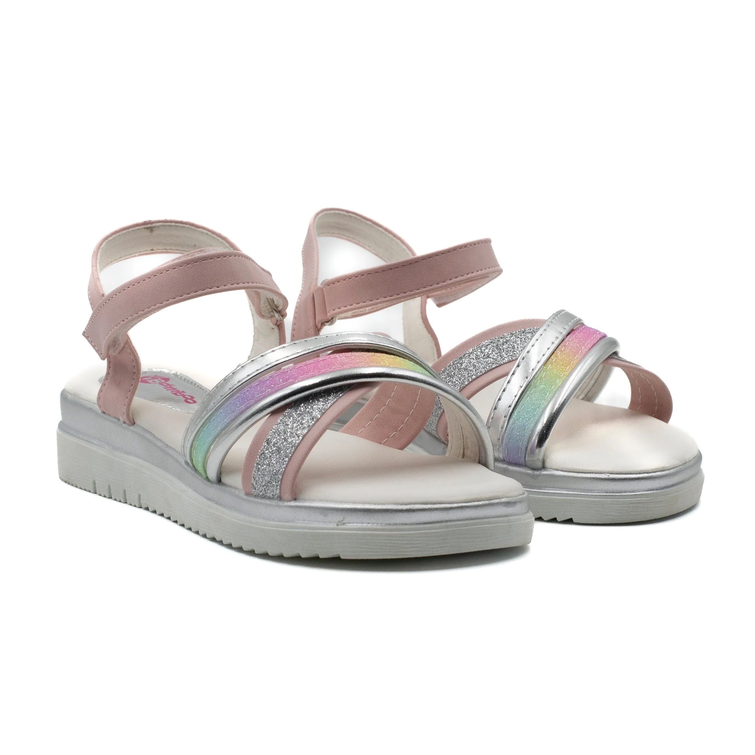 Bamboo sandalia nia con velcro color rosado