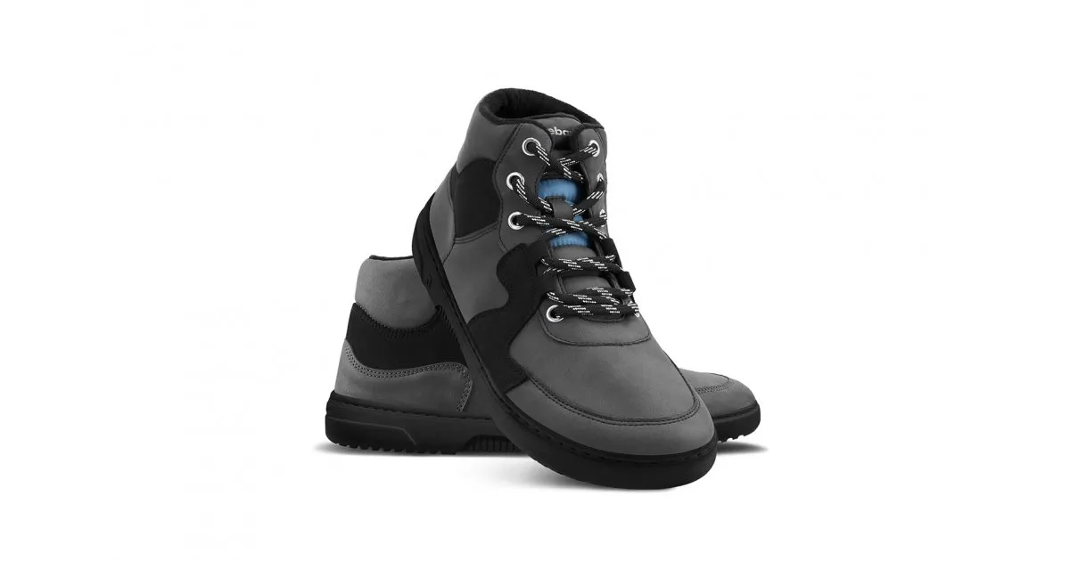 BAREFOOT SNEAKERS BAREBARICS LYNX  DARK GREY & BLACK