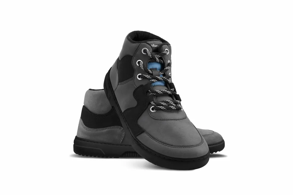 BAREFOOT SNEAKERS BAREBARICS LYNX  DARK GREY & BLACK