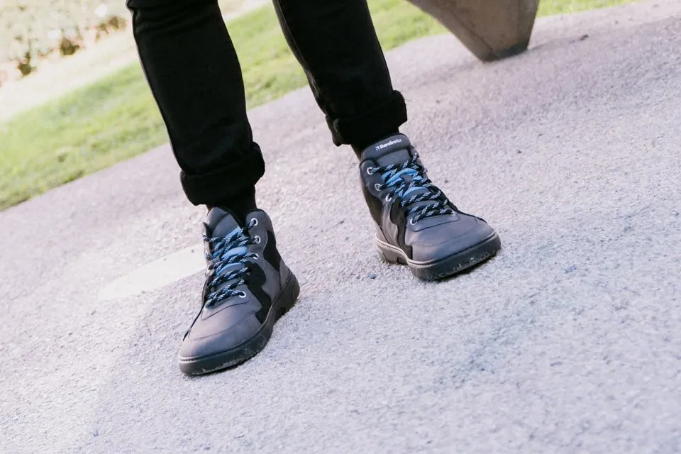 BAREFOOT SNEAKERS BAREBARICS LYNX  DARK GREY & BLACK