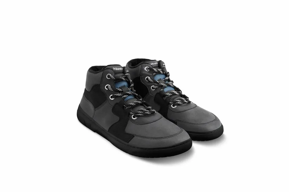 BAREFOOT SNEAKERS BAREBARICS LYNX  DARK GREY & BLACK