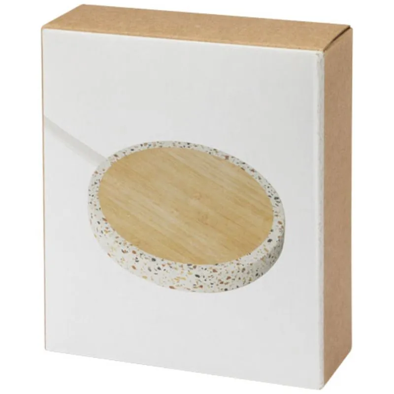 Base de carga inalámbrica de bambú de 10W Terrazzo
