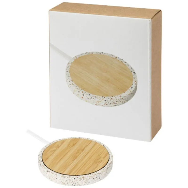 Base de carga inalámbrica de bambú de 10W Terrazzo