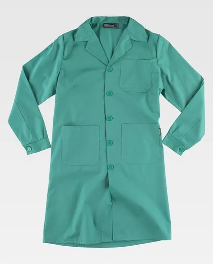 Bata de señora con cierre de botones Verde
