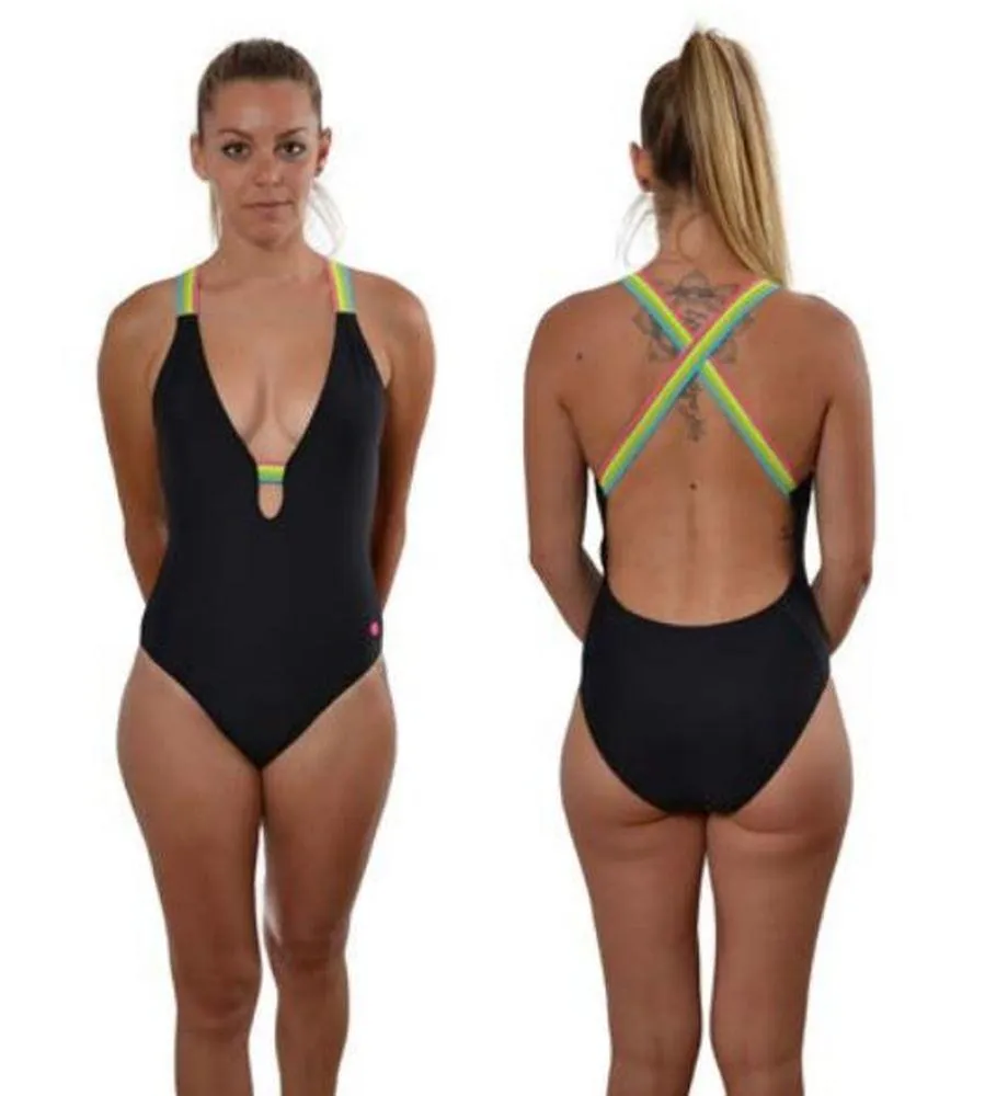 Bañador Mujer Ras Playa Iris Negro. T204890
