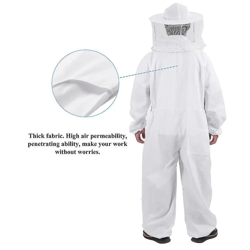 BEEKEEPING SUIT XL  PROFESSIONAL FULL BODY BEEKEEPER PROTECTIVE EQUIPMENT WITH HAT