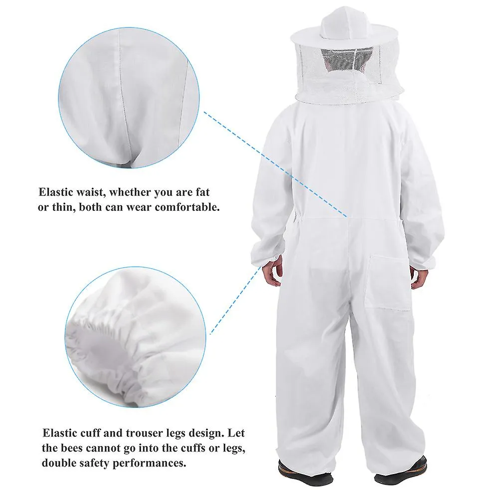 BEEKEEPING SUIT XL  PROFESSIONAL FULL BODY BEEKEEPER PROTECTIVE EQUIPMENT WITH HAT