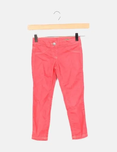 Benetton Pantalón denim rosa
