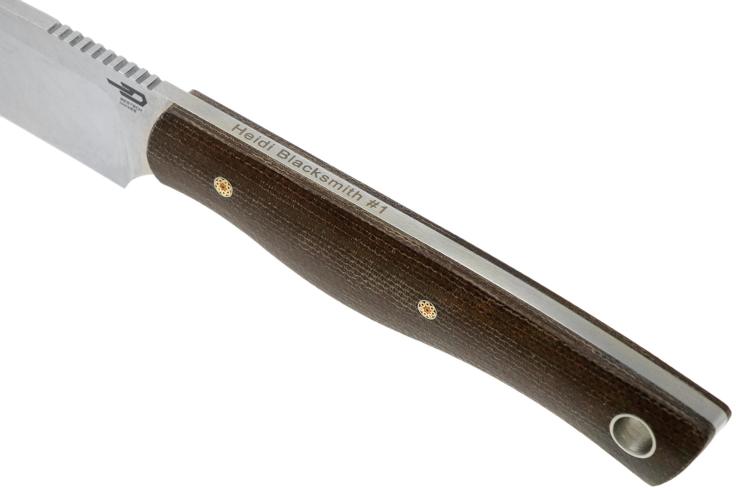Bestech Heidi Blacksmith #1 BFK01E Brown Canvas Micarta