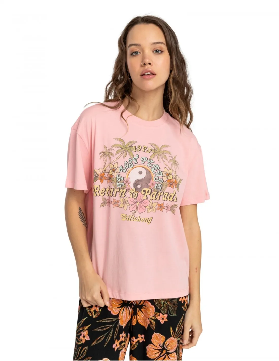 BILLABONG NEVER LOST  ROSA  CAMISETA