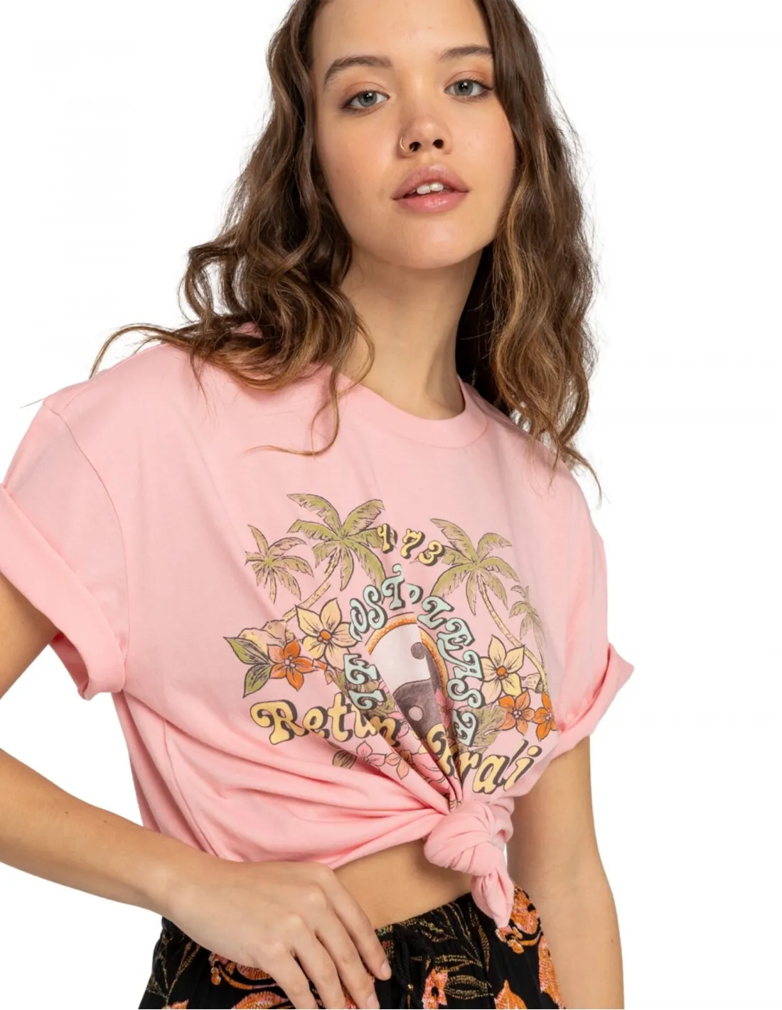BILLABONG NEVER LOST  ROSA  CAMISETA