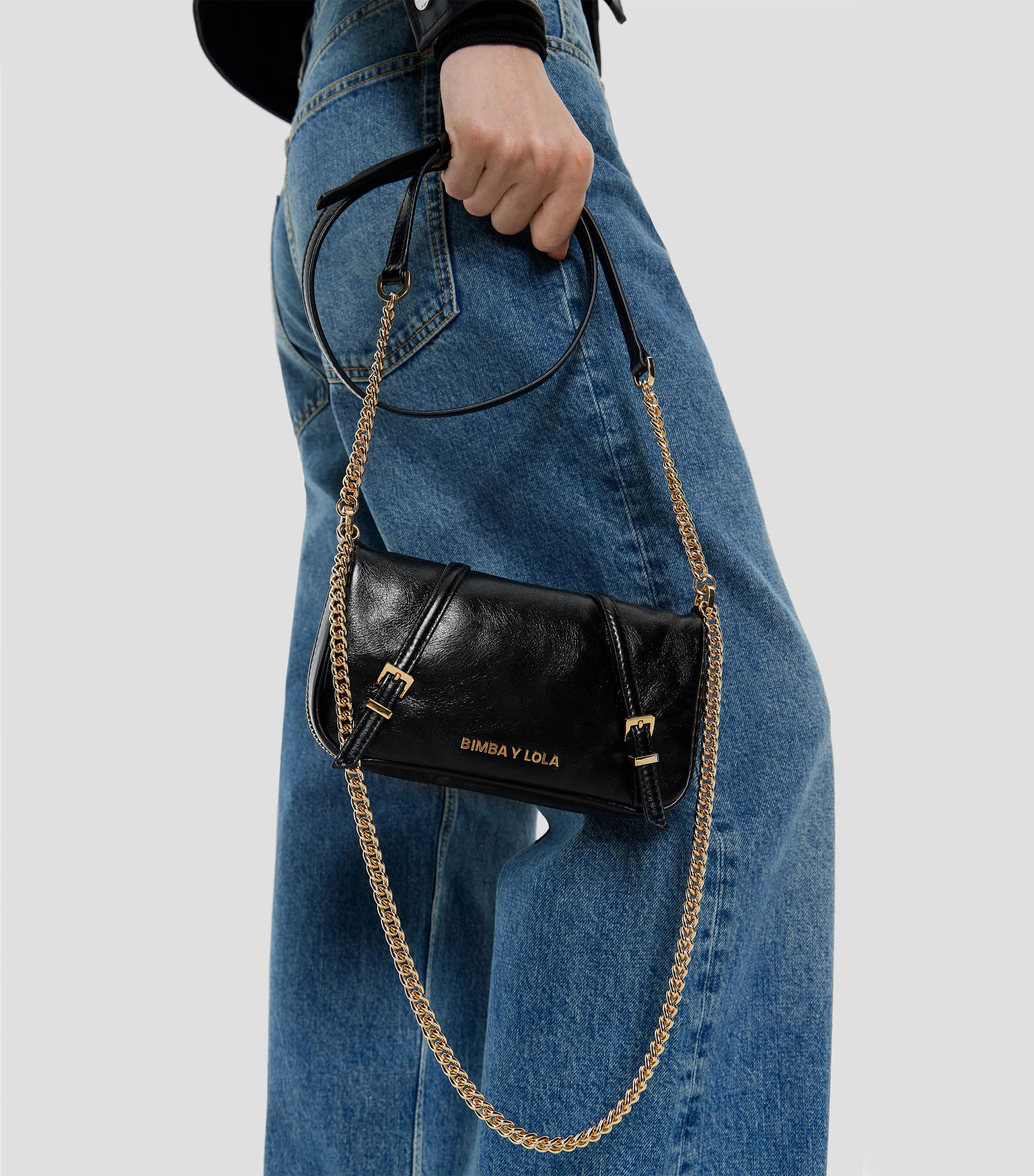 Bimba y Lola Bolso crossbody pequeño piel negro Mujer