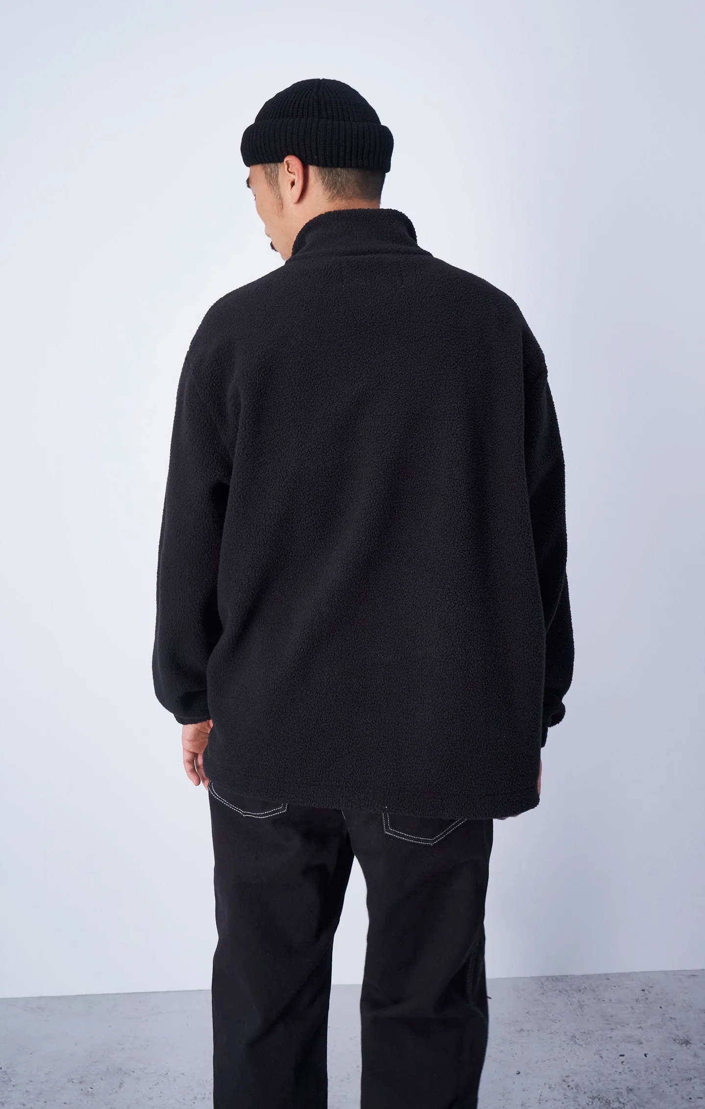 Black Sudadera ecológica con media cremallera