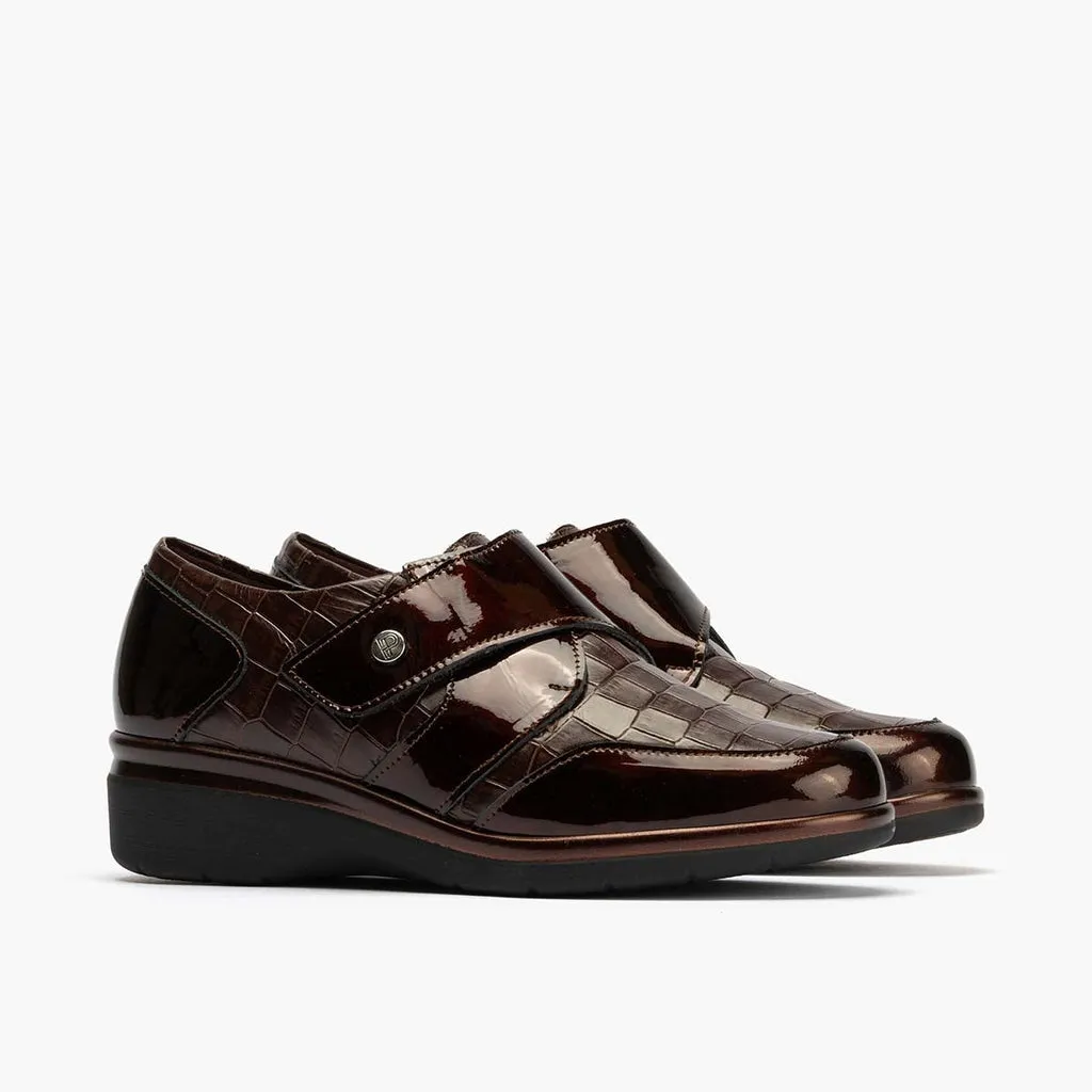 Blucher Velcro en Coco para mujer color marrón