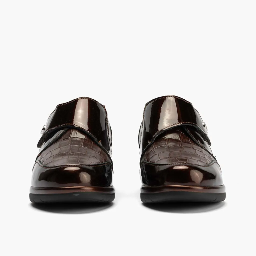 Blucher Velcro en Coco para mujer color marrón