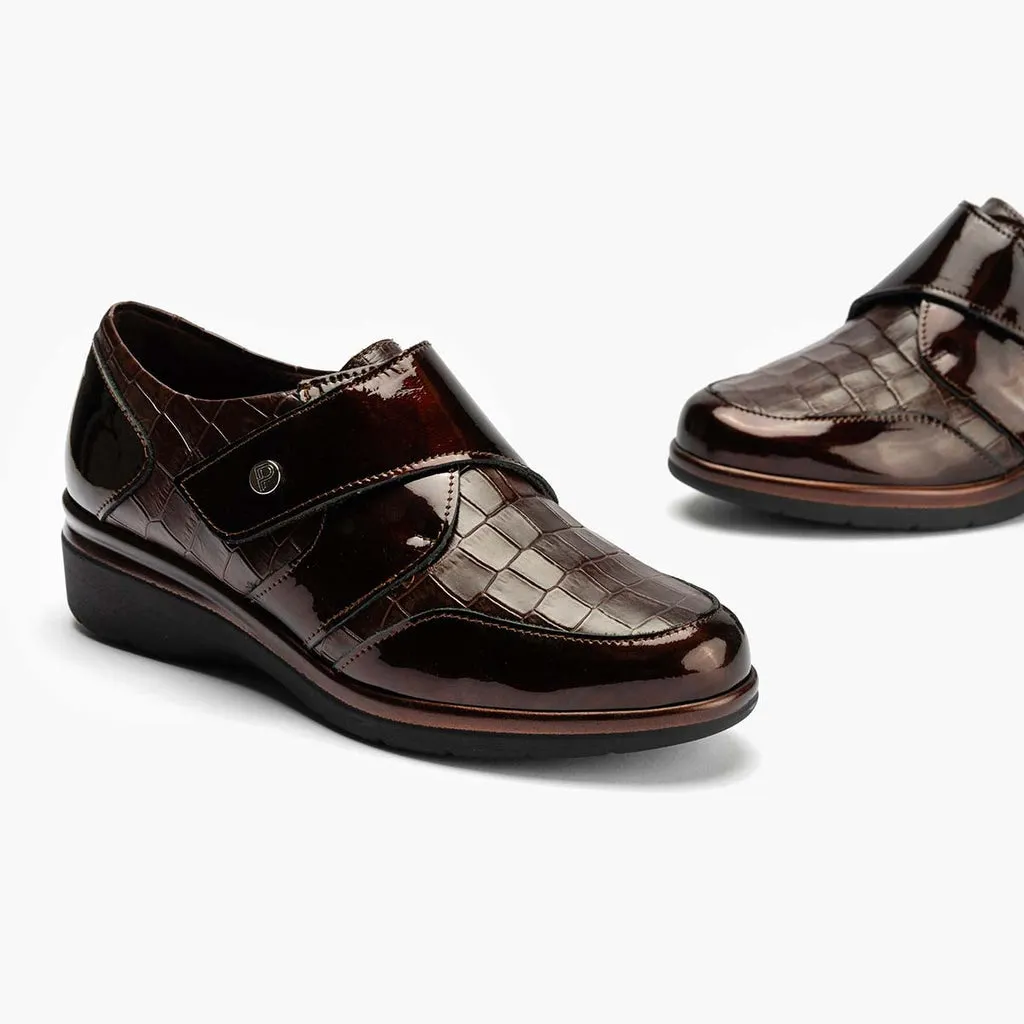 Blucher Velcro en Coco para mujer color marrón