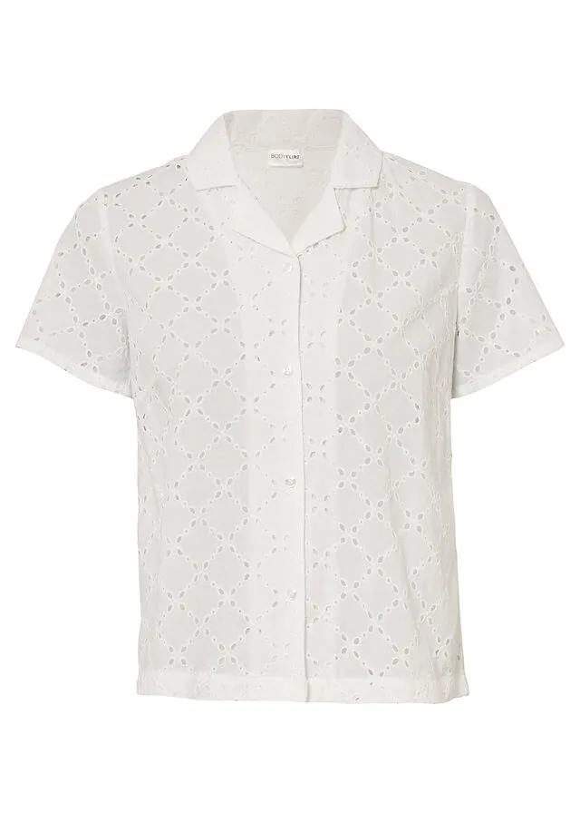 Blusa con bordado inglés Blanco