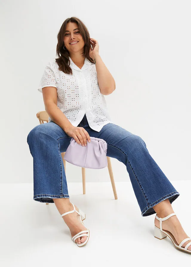 Blusa con bordado inglés Blanco