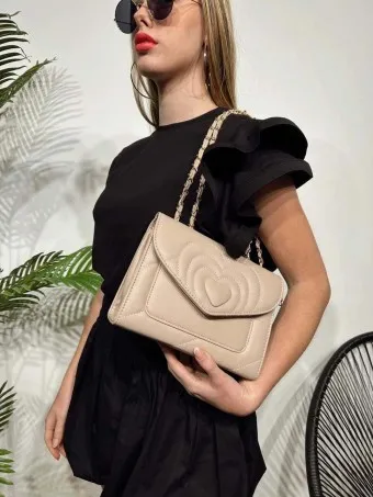 Bolso Corazón Cadena GLOVER Taupe