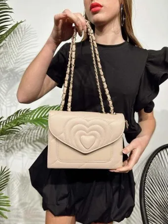 Bolso Corazón Cadena GLOVER Taupe
